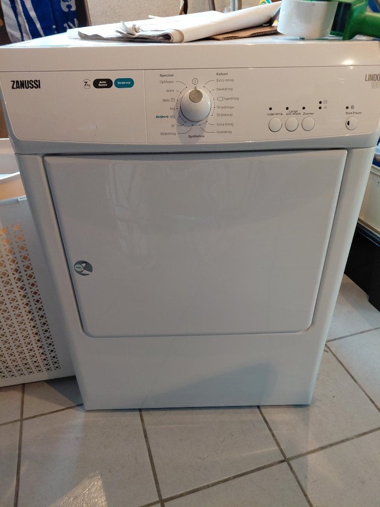 Zanussi Wasdroger, Witgoed en Apparatuur, Wasdrogers, Zo goed als nieuw, Luchtafvoer, Voorlader, 6 tot 8 kg, 85 tot 90 cm, Anti-kreukfase
