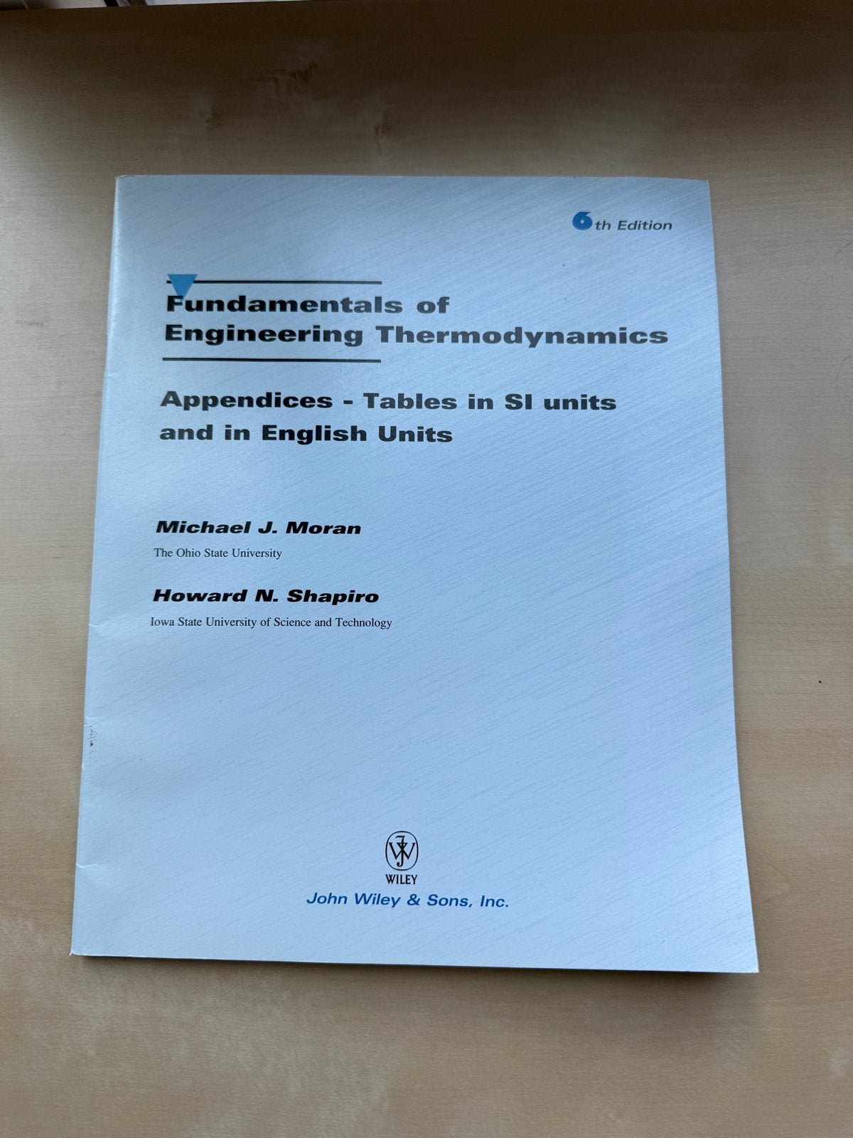 Fundamentals of Engineering Thermodynamics - Appendices, Ophalen of Verzenden, Beta, Zo goed als nieuw, WO