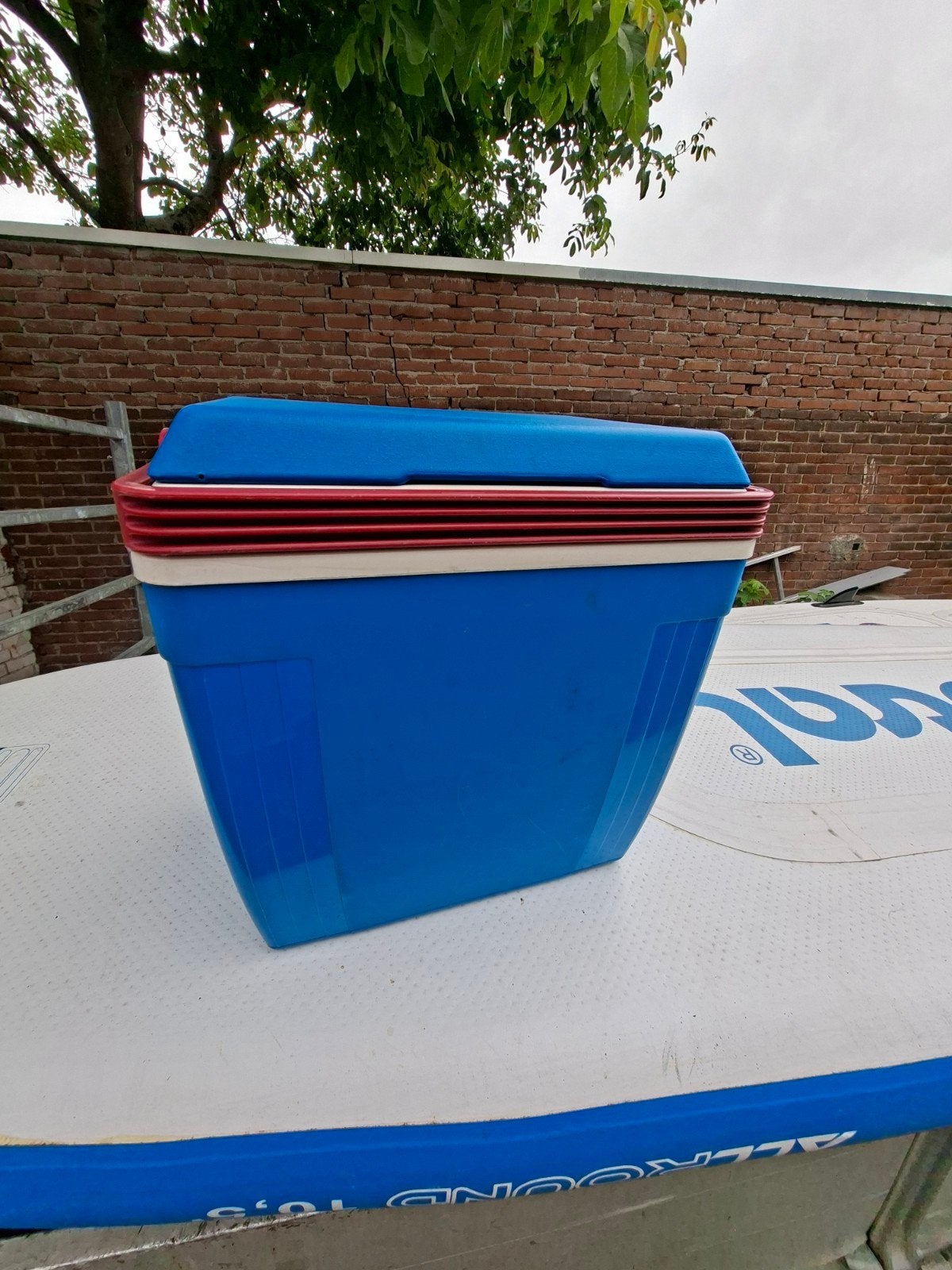 Vintage Coleman Koelbox Blauw met Rood Handvat, Caravans en Kamperen, Ophalen of Verzenden