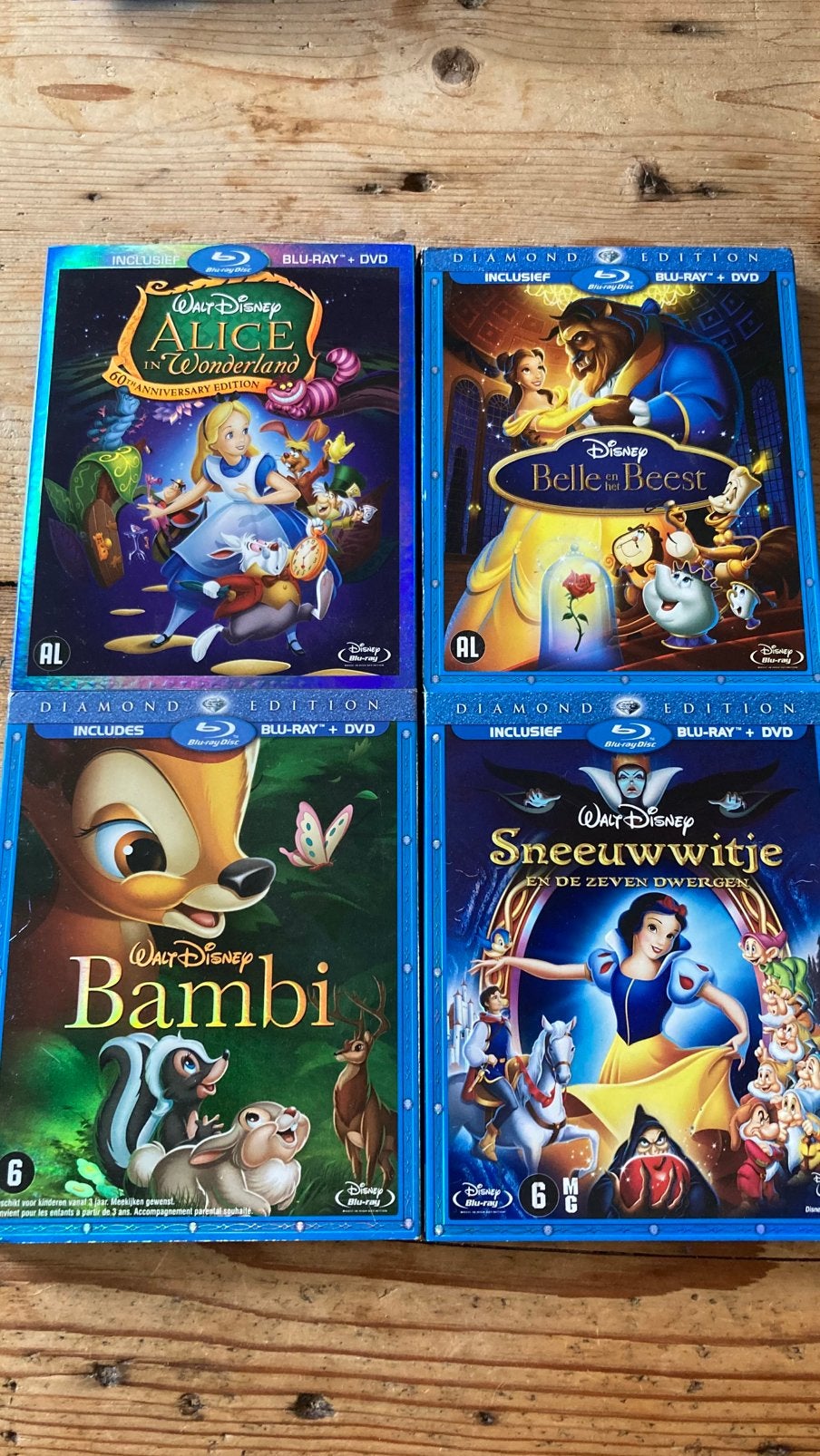 4x Disney Diamond Edition blu-ray/dvd, Cd's en Dvd's, Gebruikt, Nederlands, Ophalen of Verzenden, Tekenfilms en Animatie