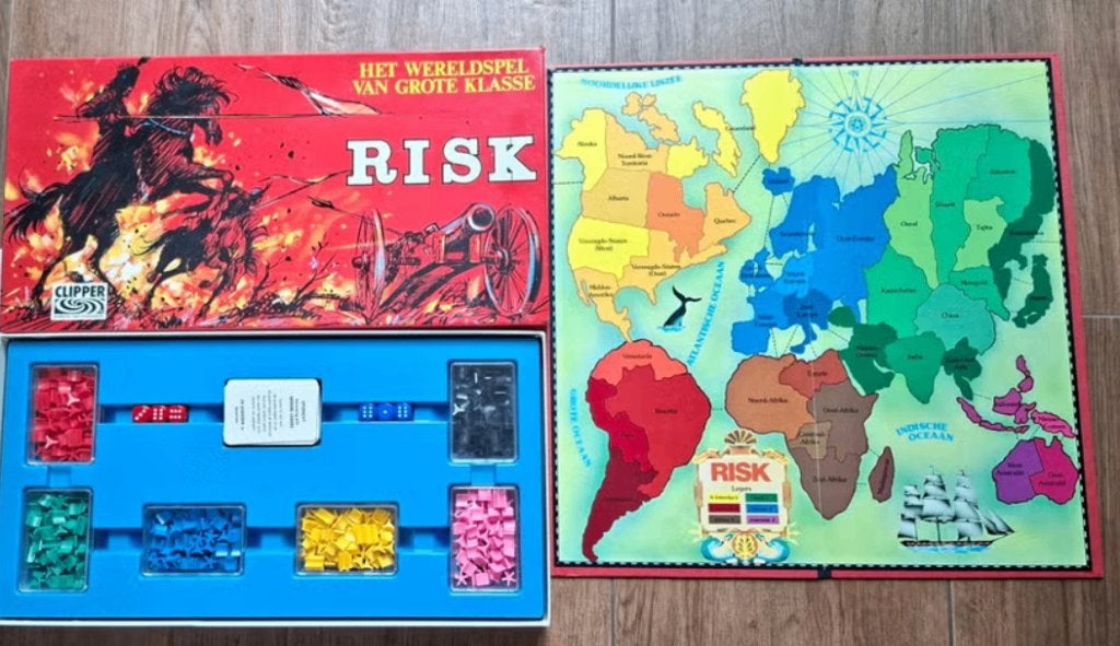 Risk de oude rode doos van clipper geheel compleet, Ophalen of Verzenden