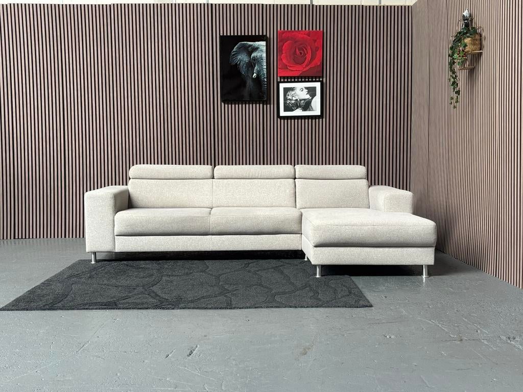 GRATIS LEVERING Loungebank Lichtgrijs 290x155 GEREINIGD, 250 tot 300 cm, Hoekbank, Ophalen of Verzenden, Zo goed als nieuw