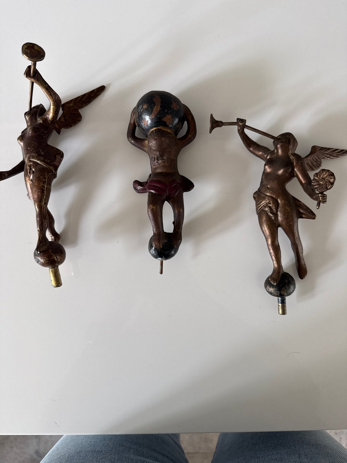 Antieke Klokornamenten - Engelen en Atlas Figuren, Antiek en Kunst, Antiek | Klokken, Ophalen