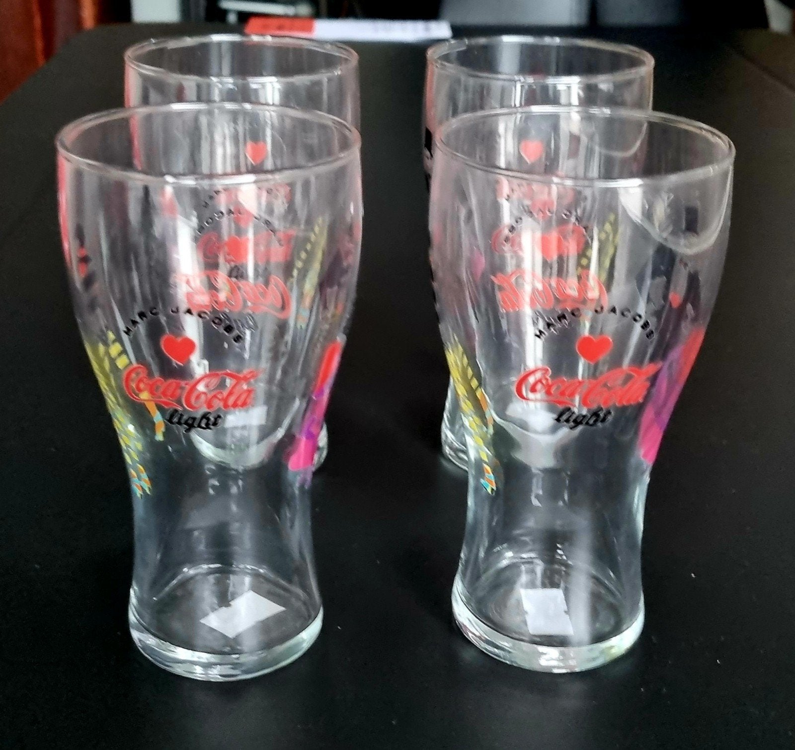 Vintage Coca-Cola glazen / designer serie / Marc Jacobs, Ophalen of Verzenden, Zo goed als nieuw, Frisdrankglas