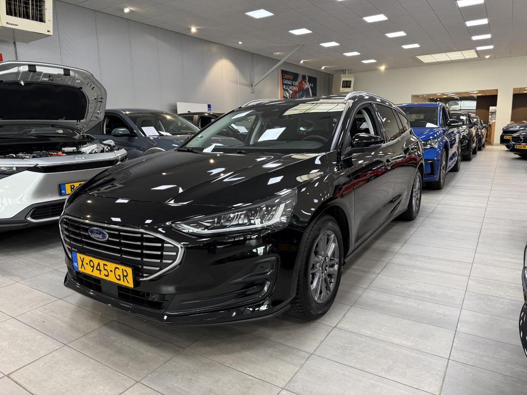 Ford Focus 1.0 EcoBoost Hybrid 125 pk Titanium Wagon SYNC 4, Gebruikt, Lichtsensor, Zwart, Origineel Nederlands
