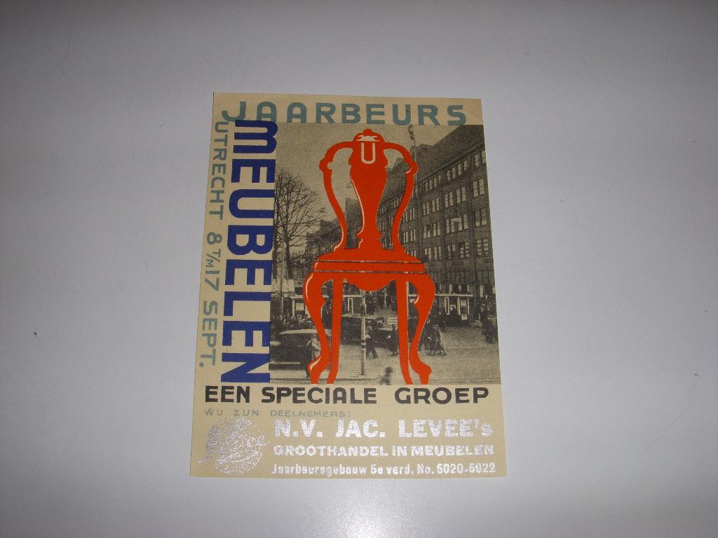 Foldertje/flyer Jaarbeurs Utrecht Meubelen jaren 30, Folder, Ophalen of Verzenden, Zo goed als nieuw, Jaarbeurs Utrecht