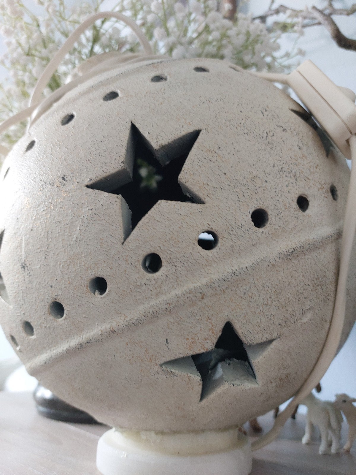 Grote stenen kerstbal lamp sterren - Sfeervolle verlichting, Ophalen of Verzenden