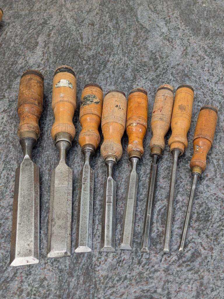Beitels Oliberg en Nooitgedagt 8 stuks, Ophalen of Verzenden