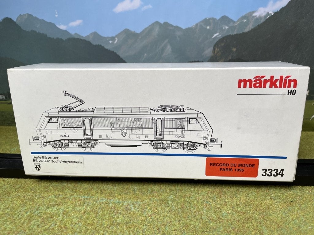 Marklin 3334 "Record du Monde", betr.nr.: 26002, Hobby en Vrije tijd, Modeltreinen | H0, Wisselstroom, Locomotief, Ophalen of Verzenden