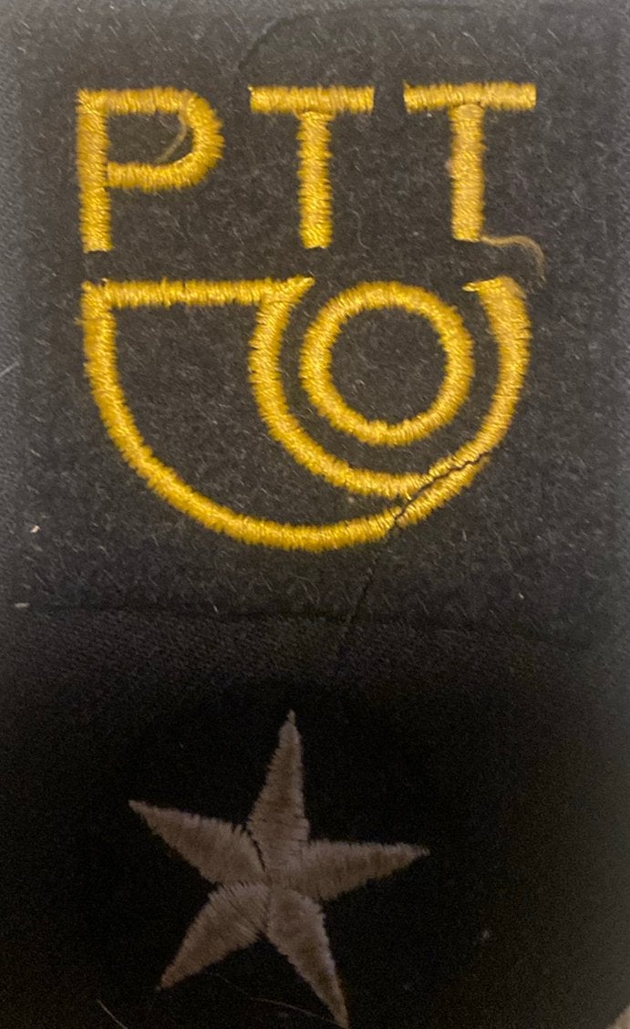 Vintage stoffen PTT embleem met ster, Ophalen of Verzenden, Zo goed als nieuw