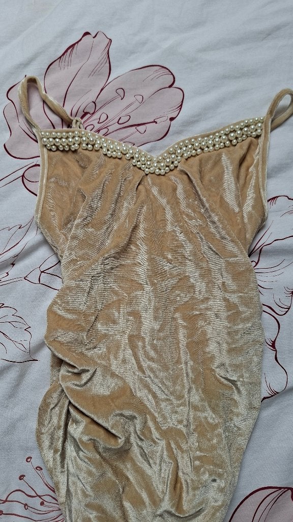 Goudkleurige boddy, Kleding | Dames, Ophalen, Overige kleuren, Zo goed als nieuw, Korte mouw