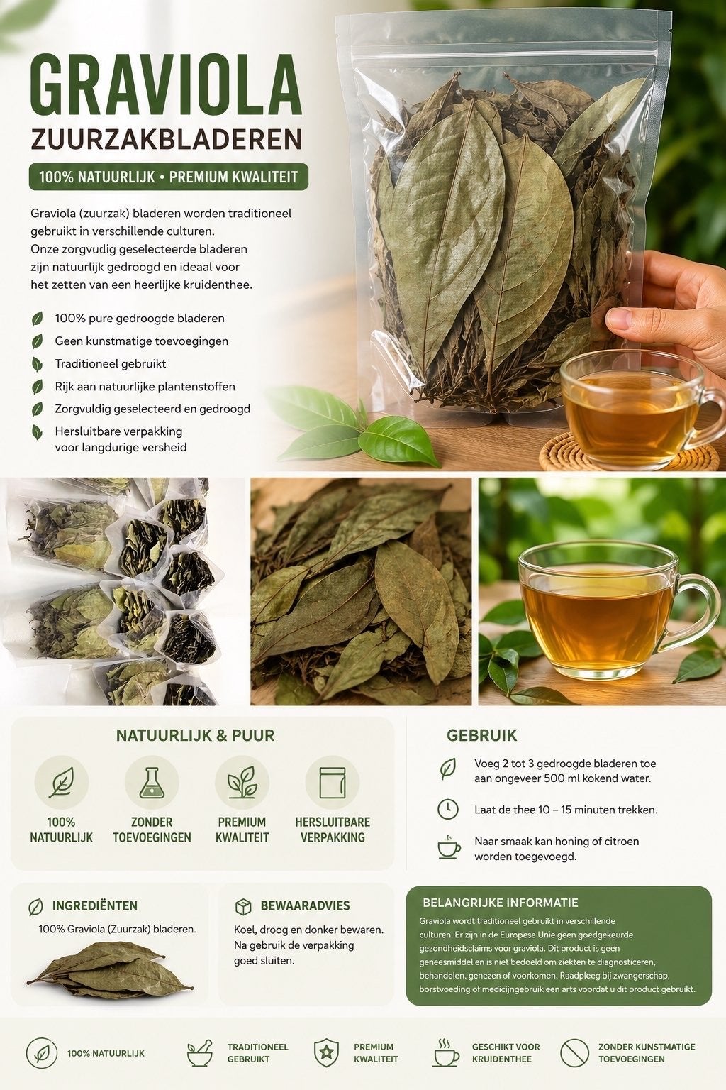 Graviola / soursop bladeren, Ophalen of Verzenden