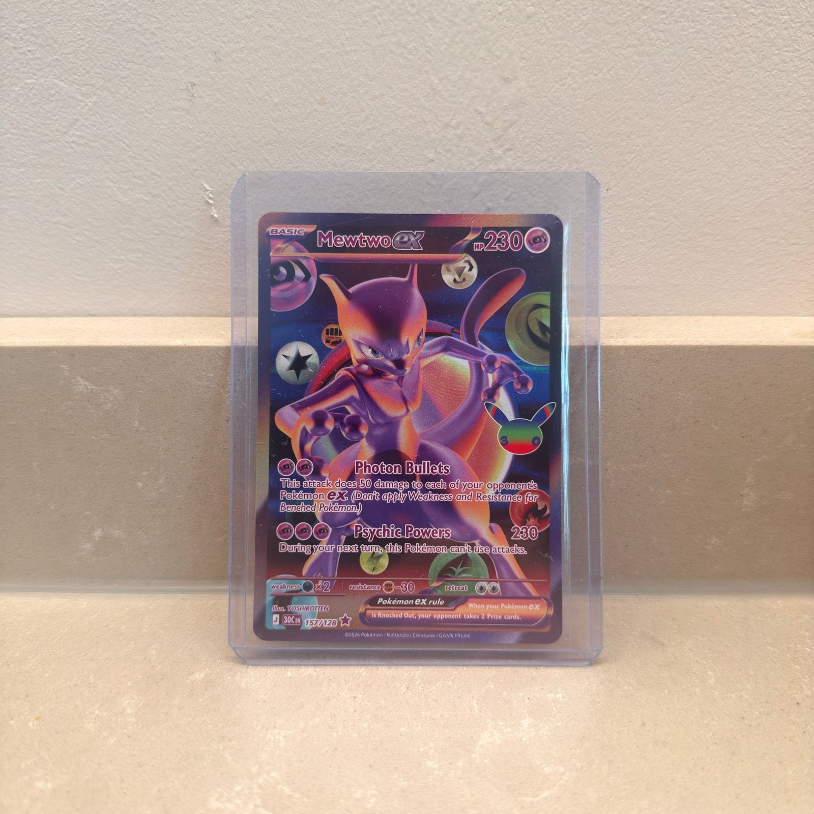 Mewtwo EX Pokémon kaart - Full Art Foil, Hobby en Vrije tijd, Ophalen of Verzenden, Zo goed als nieuw, Losse kaart, Foil