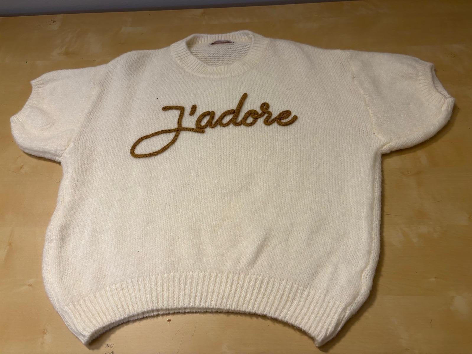 Nieuwe dames trui van fijne wol met 'J'adore' opdruk, Kleding | Dames, Ophalen of Verzenden, Nieuw, Maat 42/44 (L), Wit