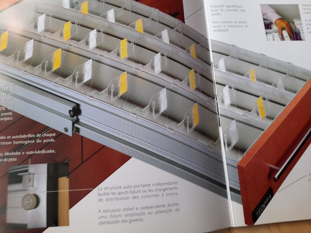 Schuif-steekverdeler Herger Tecny Farma Apotheek, Ophalen, Kunststof, 50 tot 100 cm, Minder dan 100 cm