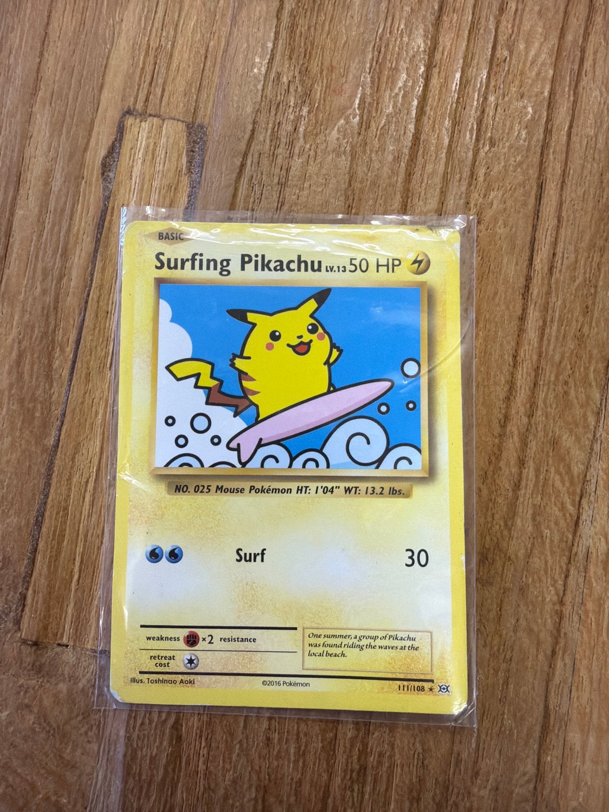 Surfing Pikachu Pokémon kaart - Zeldzaam en in topstaat!, Ophalen of Verzenden, Zo goed als nieuw, Losse kaart