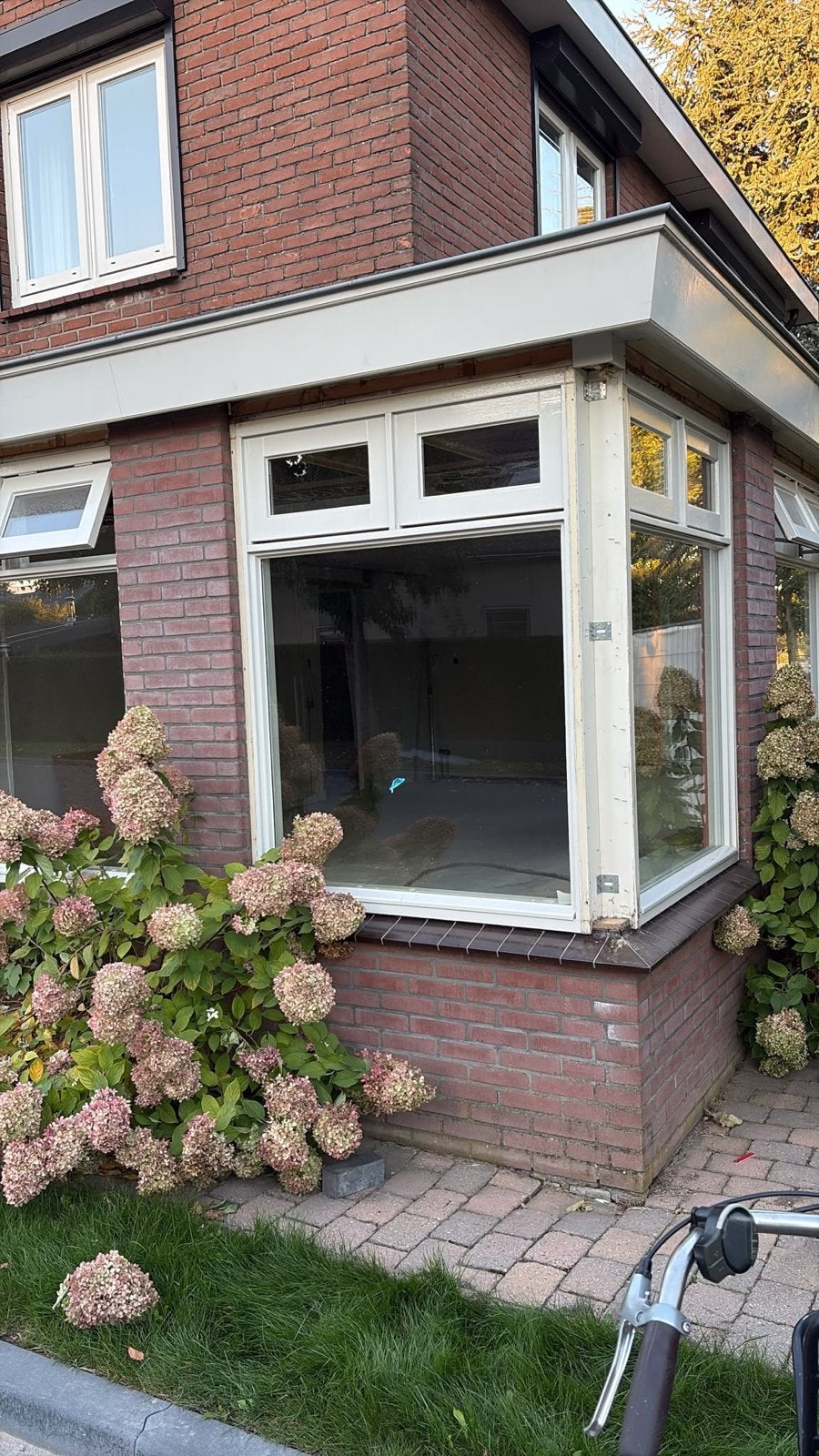 Houten kozijn met dubbel glas en gesloten bovenlicht, Ophalen, Gevelraam of Ruit, Gebruikt, 160 cm of meer