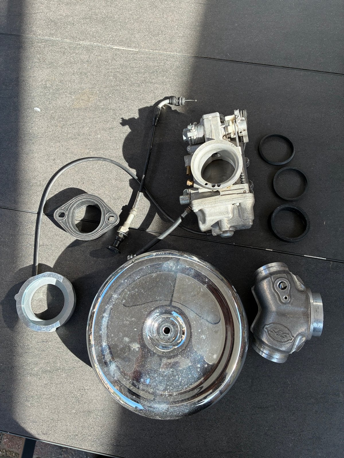 Mikuni TM45-2 carburateur met luchtfilter en inlaat, Ophalen of Verzenden, Gebruikt