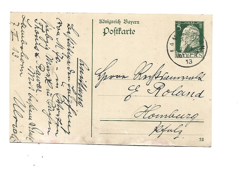 Bayern, Verzenden, Briefkaart