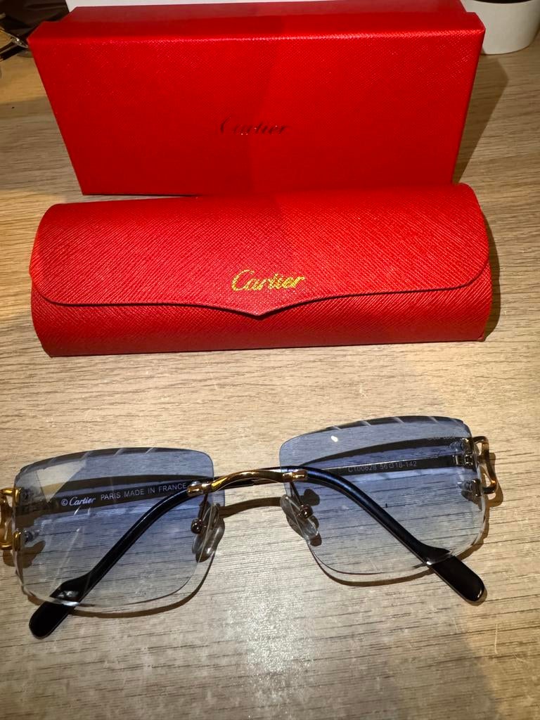 Cartier Bril - Blauwe Glazen, Sieraden, Tassen en Uiterlijk, Zonnebrillen en Brillen | Heren, Blauw, Zo goed als nieuw, Bril, Ophalen