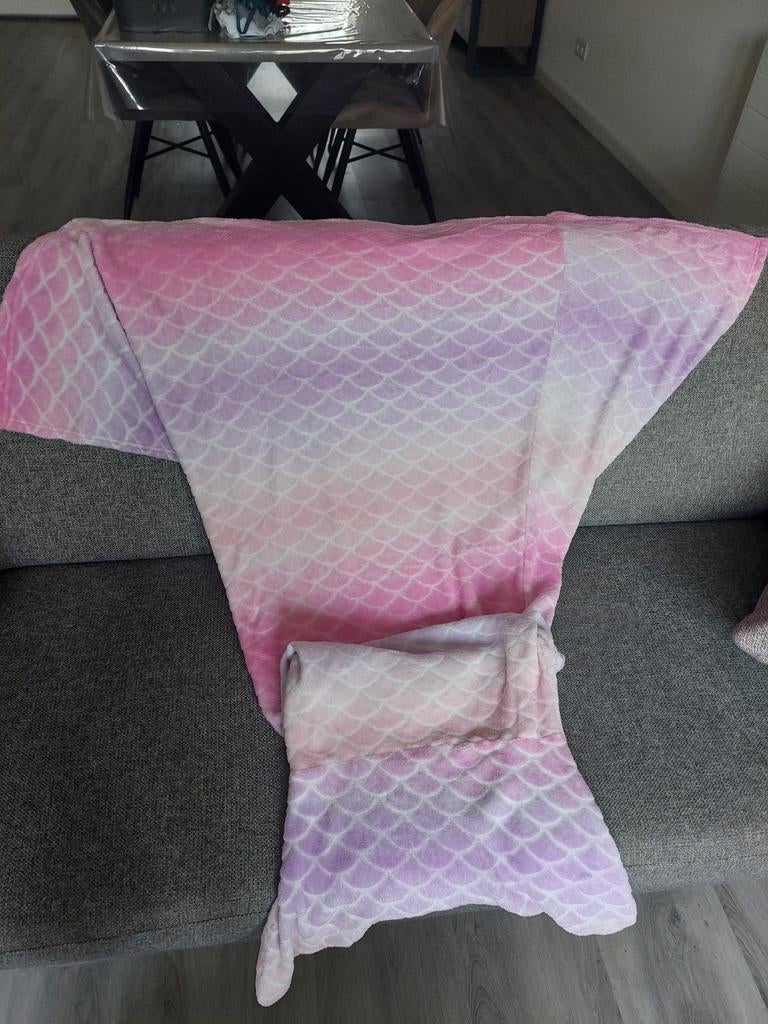 Zeemeermin deken 140 cm lang - Roze/Paars, Ophalen of Verzenden, Zo goed als nieuw