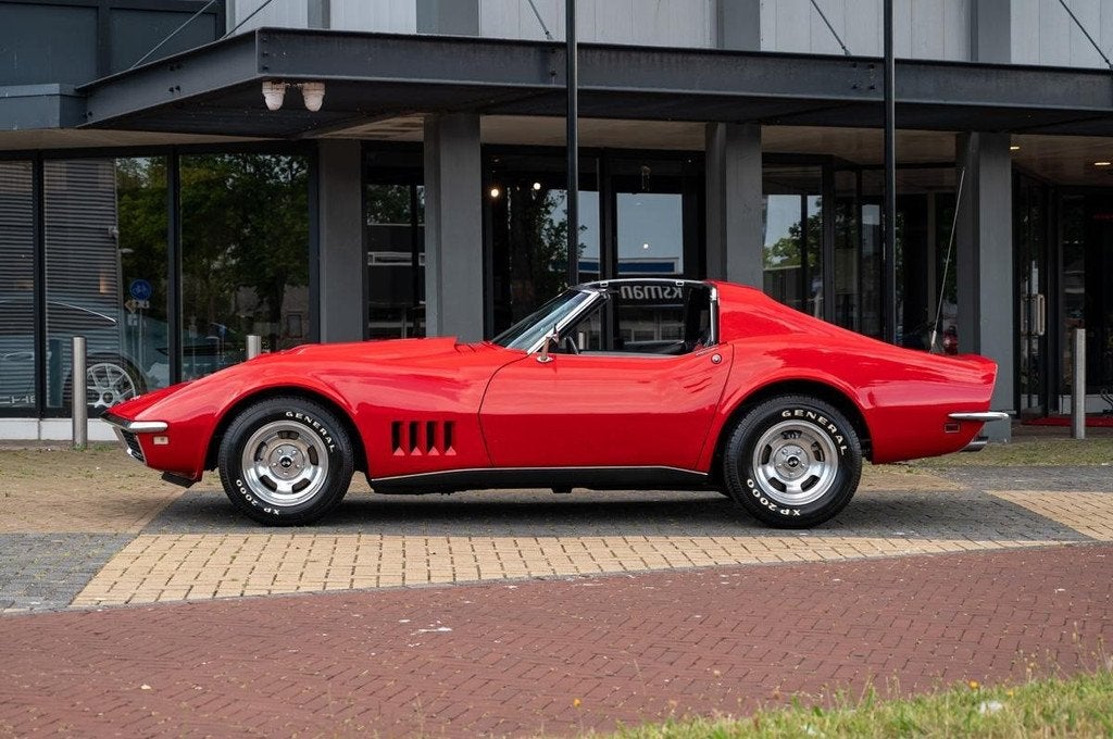 Chevrolet Corvette C3 454 T-Top (bj 1968), Lederen bekleding, 7500 cc, Zwart, Chevrolet