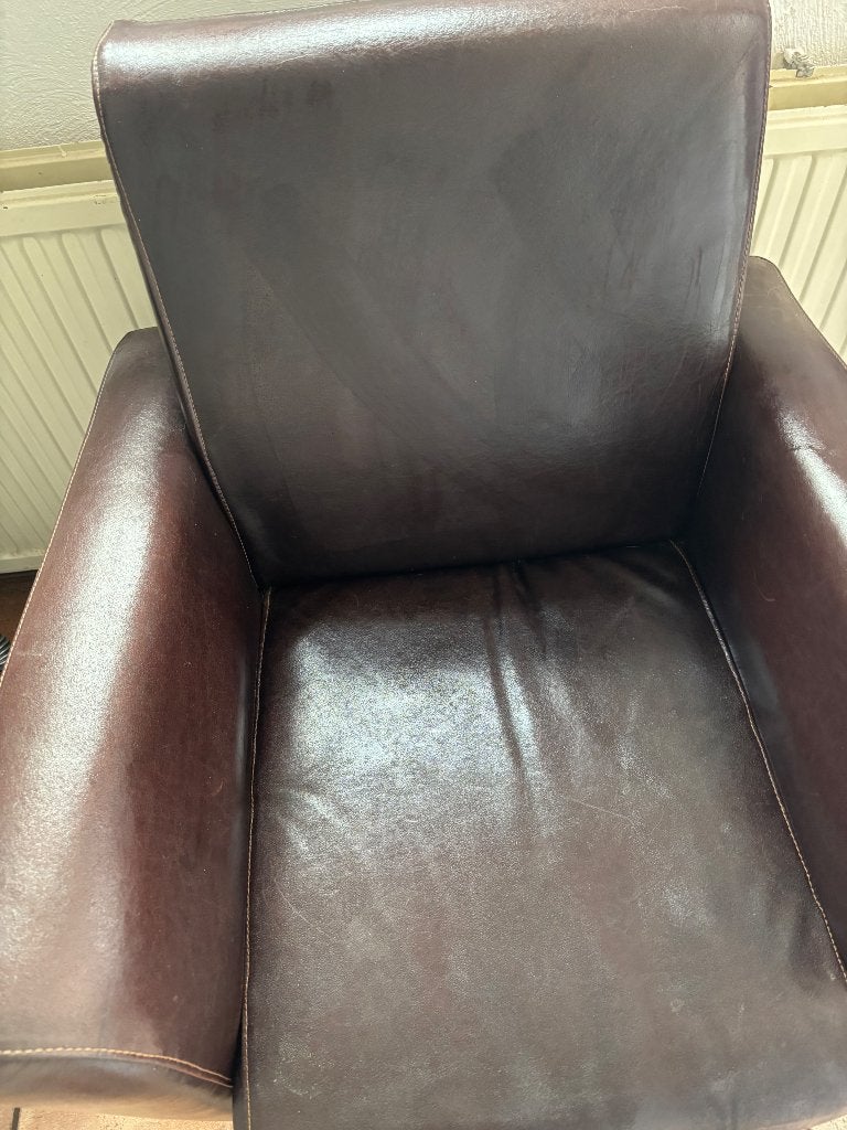 Fauteuil, Ophalen, Gebruikt, Minder dan 75 cm, Leer