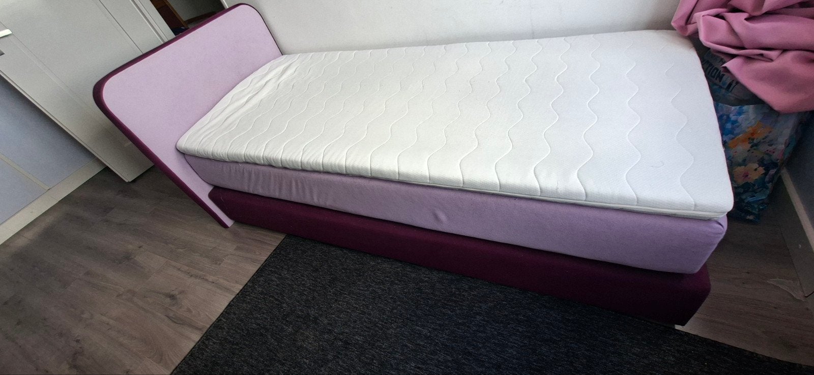 meidenbed 90200, Ophalen, 90 cm, Eenpersoons, Paars