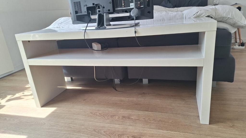 TV meubel, wit, ikea 140x65x39, Ophalen, Gebruikt, 100 tot 150 cm, Minder dan 100 cm