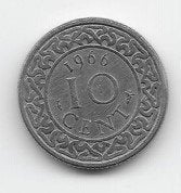 Suriname 10 cents 1966 KM# 13, Verzenden, Zuid-Amerika, Losse munt