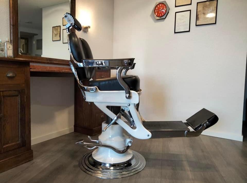 Beldam Barbier stoel volledig gerestaureerd 1940., Huis en Inrichting, Stoelen, Zo goed als nieuw, Eén, Wit, Ophalen of Verzenden