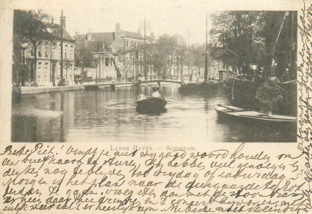 702-057-037 Schiedam Lange Haven, Verzenden, Voor 1920, Zuid-Holland
