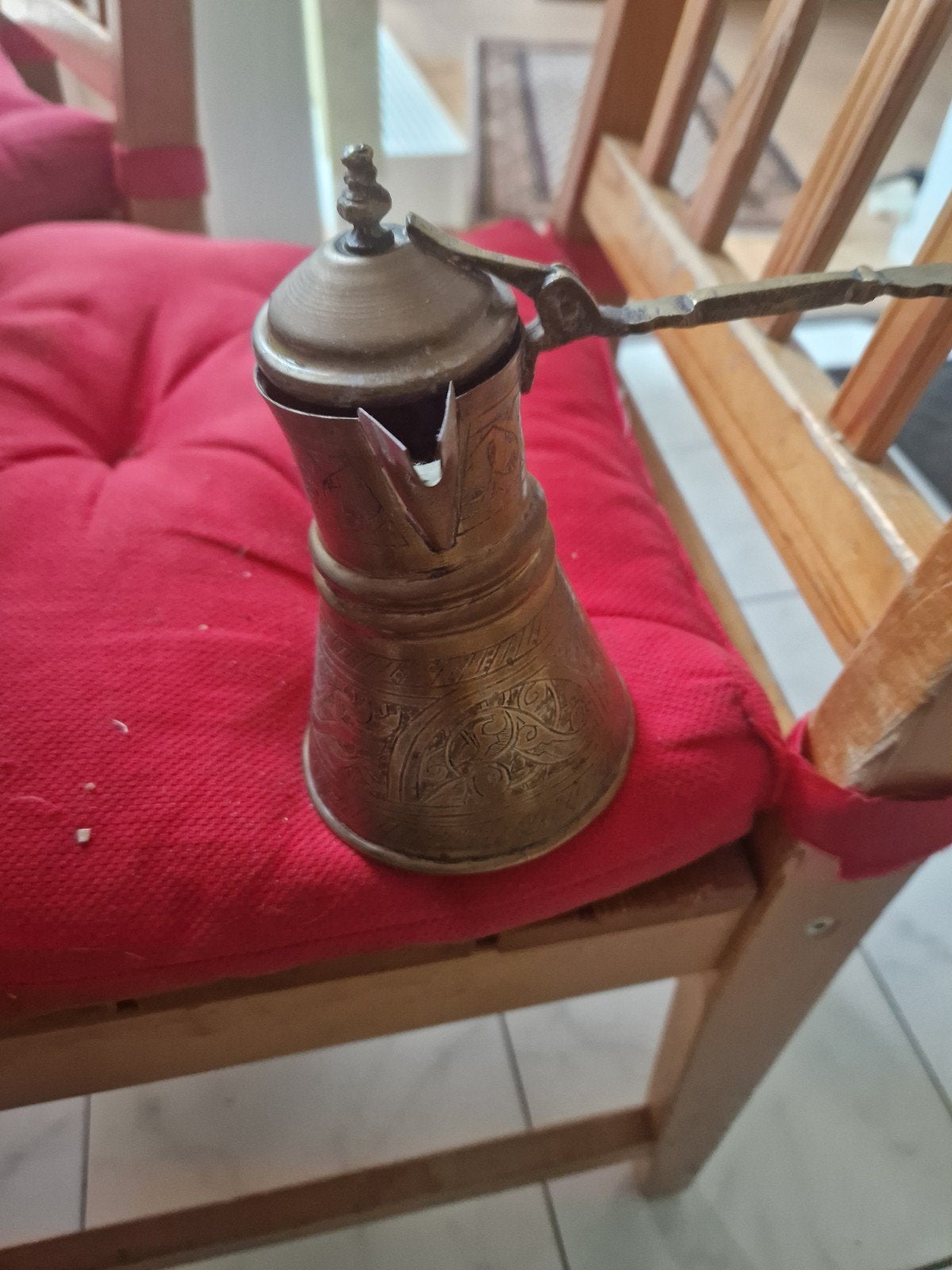 Antiek messing koffiekannetje in goede staat, Antiek en Kunst, Ophalen of Verzenden, Brons