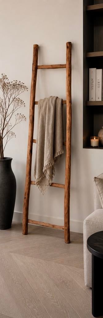 Decoratieve houten ladder - Rustieke stijl, Ophalen, Zo goed als nieuw