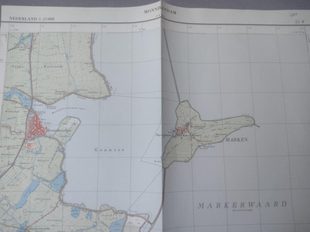 25 F Monnickendam Zuiderwoude Hoogedijk Plattegrond 1960, Ophalen of Verzenden