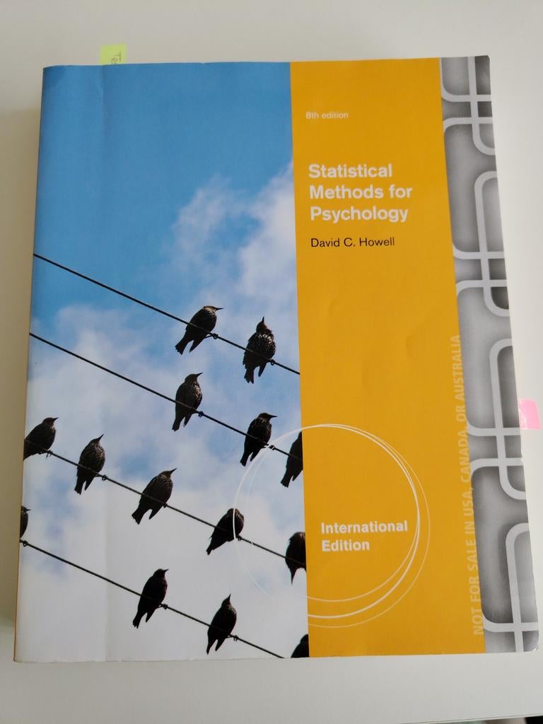 Statistical Methods for Psychology - David C. Howell, Ophalen of Verzenden, Gamma, David C. Howell, WO