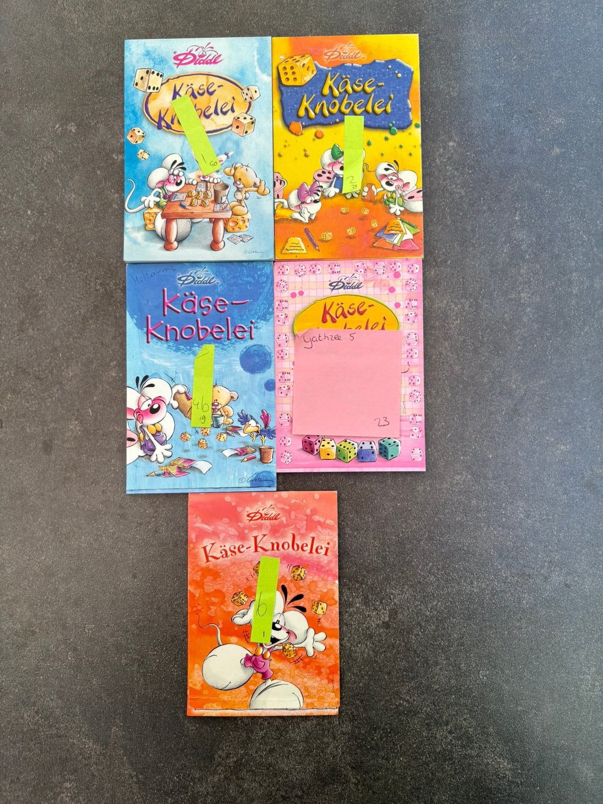Diddl Käse-Knobelei / Yahtzee-blokken, Verzamelen, Diddl, Ophalen of Verzenden, Zo goed als nieuw, Papier, Kaart of Schrift