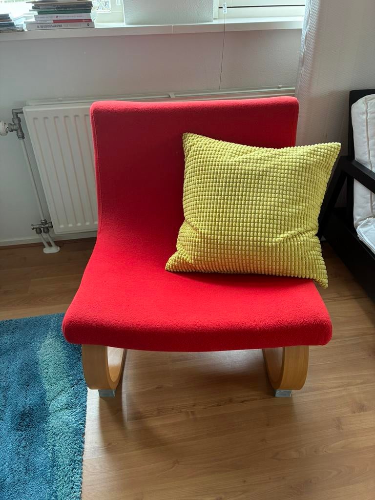 IKEA fauteuil rood, Huis en Inrichting, Fauteuils, Ophalen, Gebruikt, 75 tot 100 cm, Stof