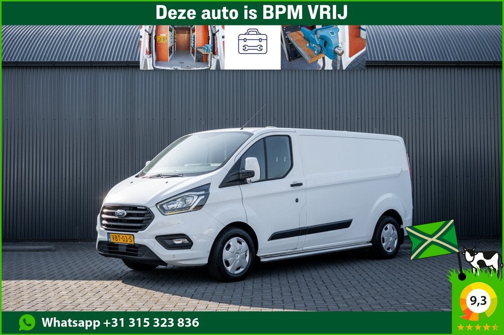 Ford Transit Custom 2.0 EcoBlue L2H1 | 130 PK | LED | Cruise, Auto's, Voorwielaandrijving, Gebruikt, 4 cilinders, Wit