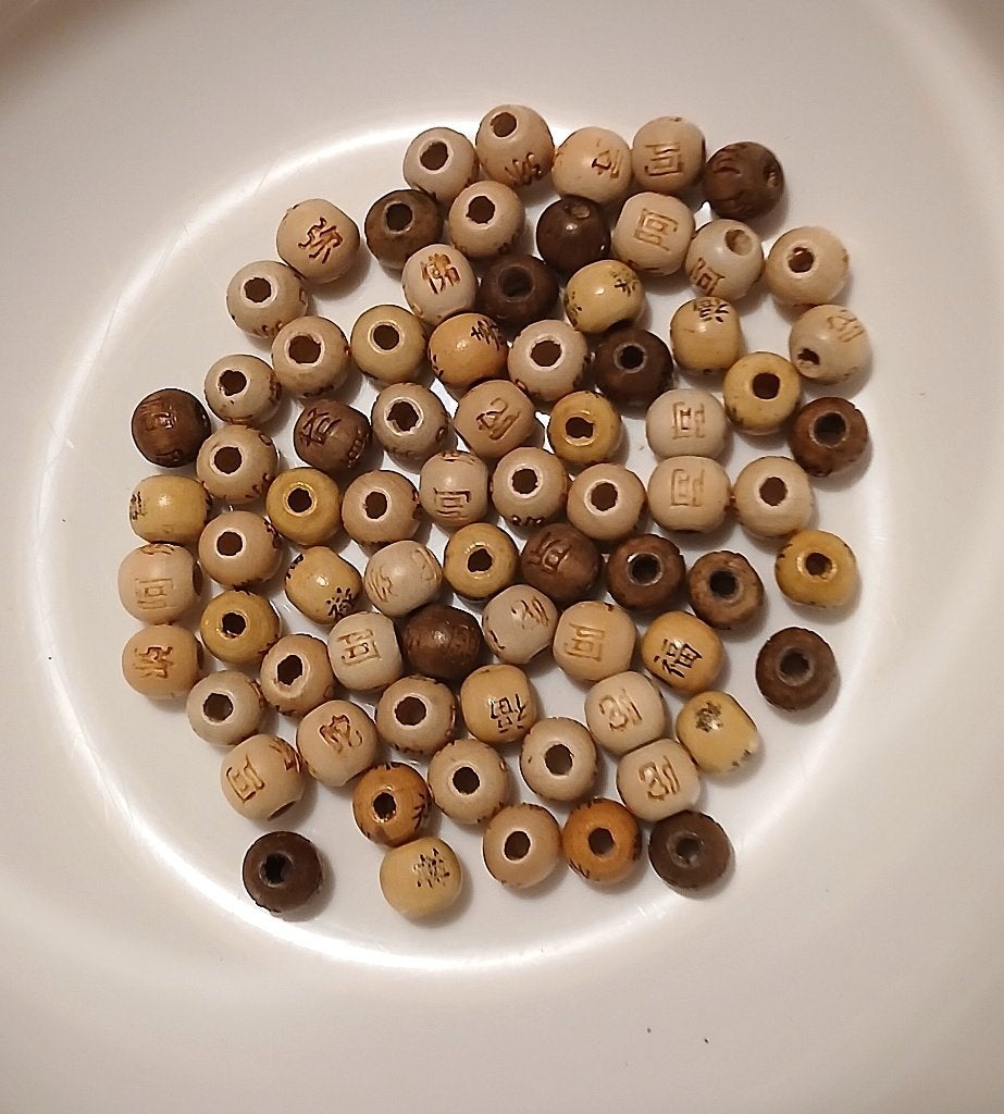 75 Boeddha Kralen van hout, mix, bruintinten - zie tekst, Verzenden, Nieuw, Kraal