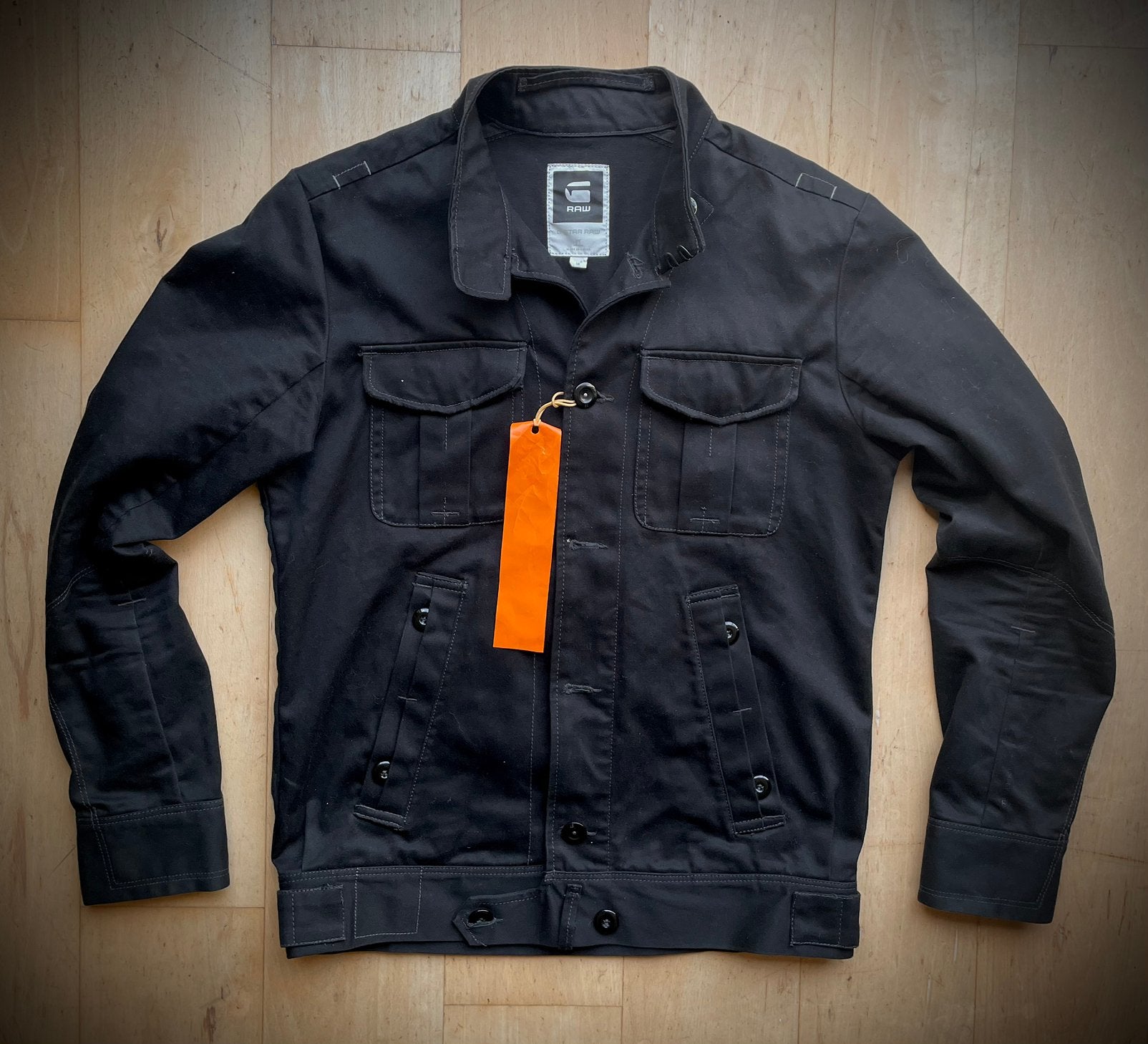 G-Star G Star Lorch JKT denim spijker jas / jack zwart M, Kleding | Heren, Jassen | Zomer, Ophalen of Verzenden, Zo goed als nieuw
