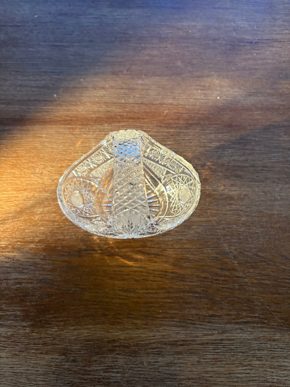 vintage American Brilliant cut crystal glass basket, Antiek en Kunst, Antiek | Glas en Kristal, Ophalen of Verzenden