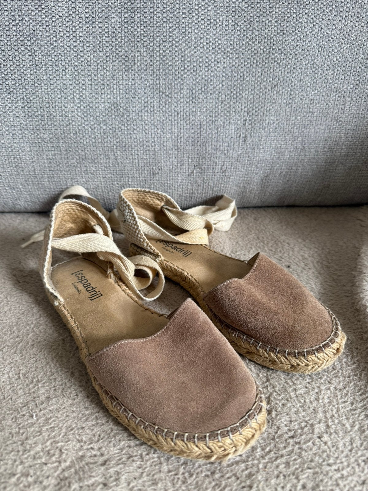 Espadrij beige espadrilles schoennen Maat 37, Beige, Ophalen of Verzenden, Espadrilles of Moccasins, Gedragen