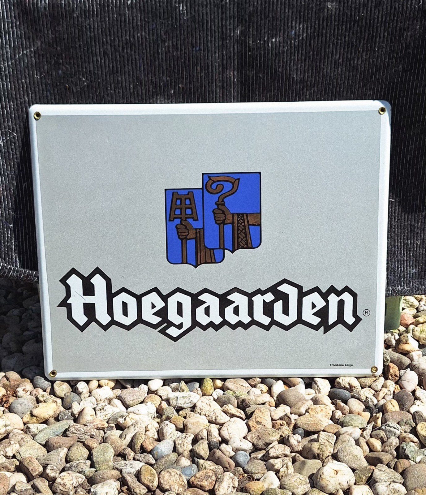Hoegaarden emaille bier reclamebord, Emaillerie Belge., Reclamebord, Gebruikt, ., Ophalen of Verzenden