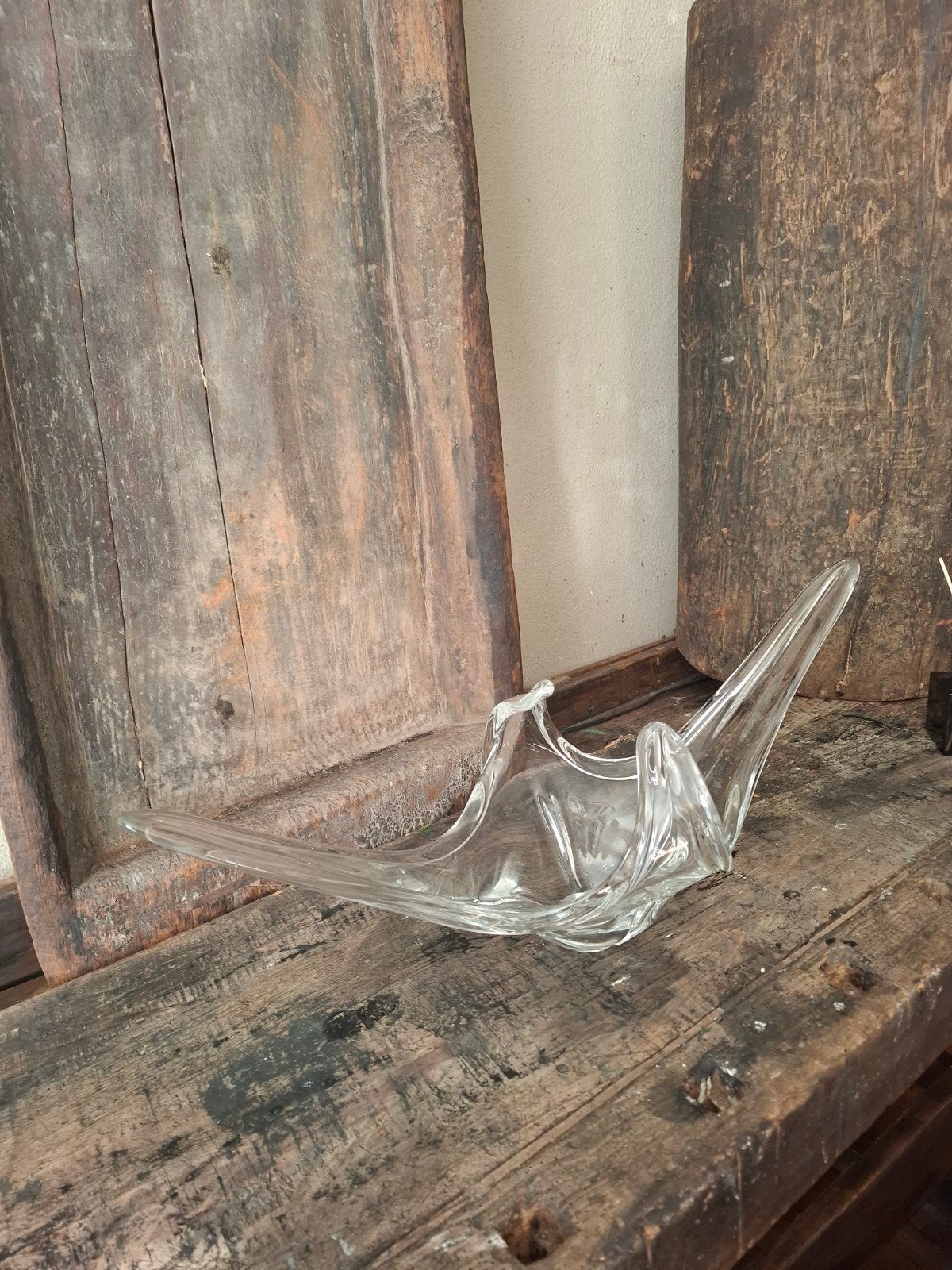 Mooie oude glazen schaal - Uniek design, Ophalen