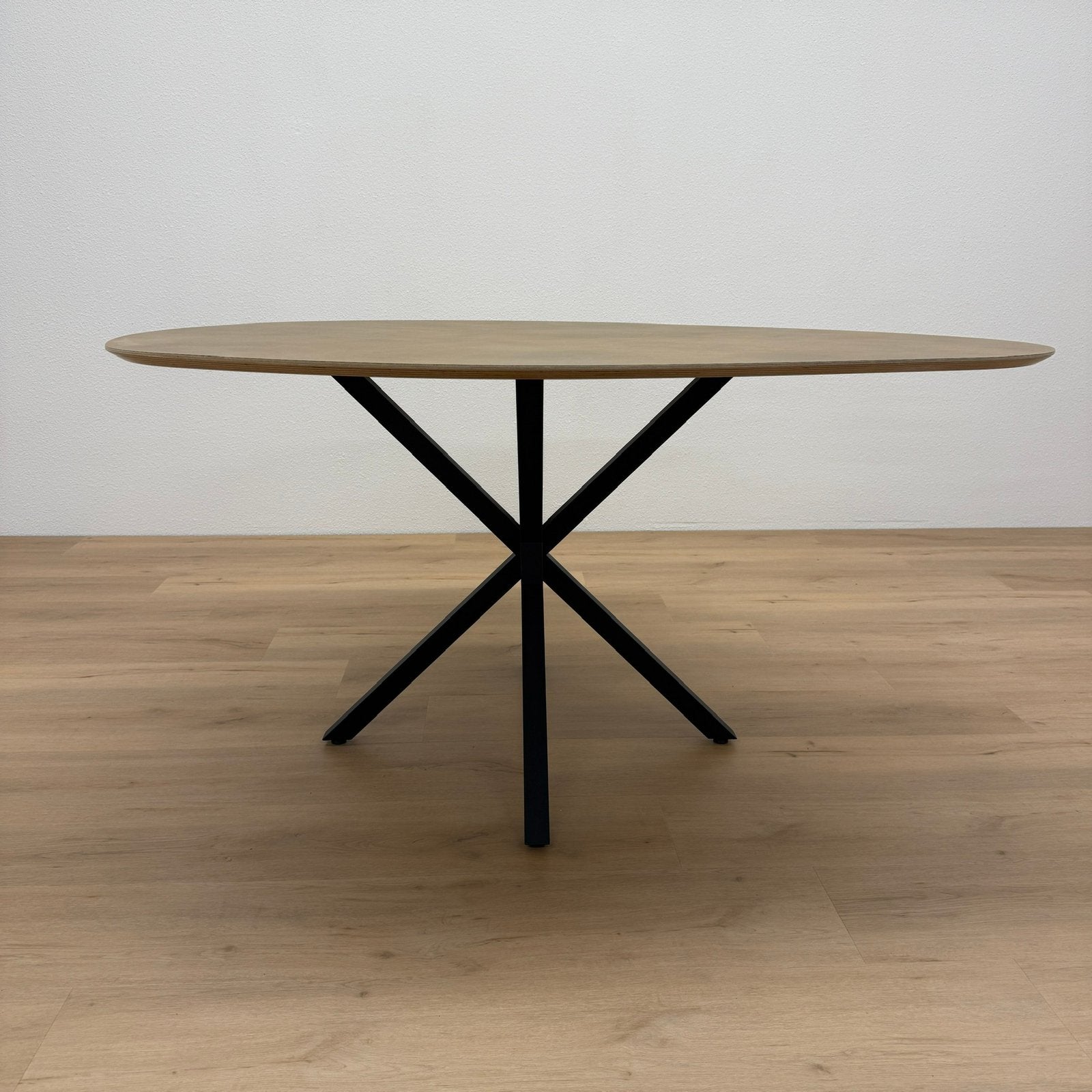 Organisch rond eettafel 150cm - Goud HPL - Direct Leverbaar, Huis en Inrichting, 100 tot 150 cm, 150 tot 200 cm, Rond, Ophalen of Verzenden