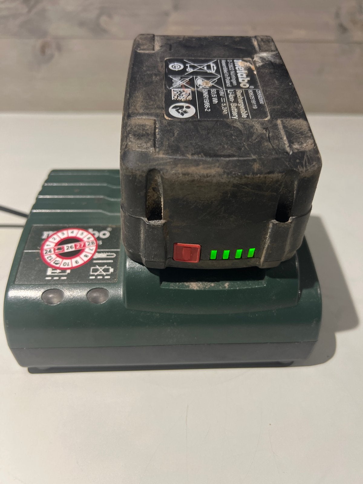 Metabo 18V Li-Power Accu 5.2Ah met Oplader - Gebruikt, N, Ophalen of Verzenden, N, N