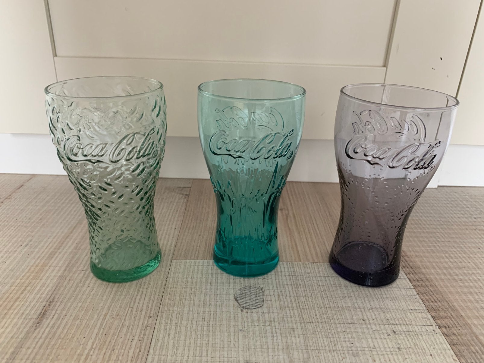 3x Coca Cola glazen, Ophalen of Verzenden, Zo goed als nieuw, Frisdrankglas