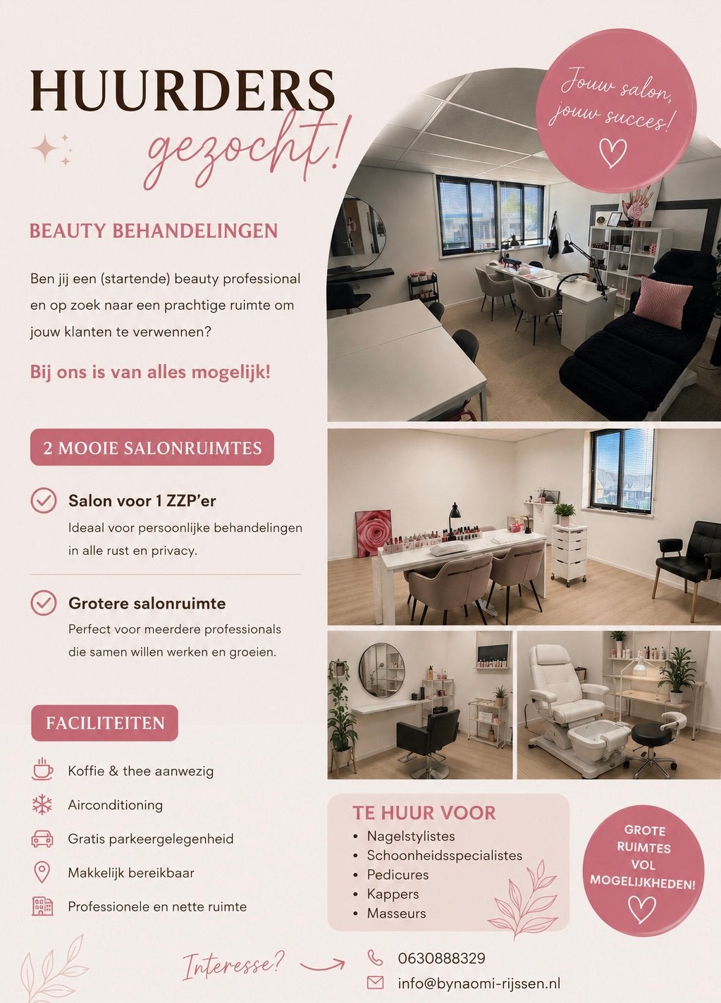 Salonruimte te huur