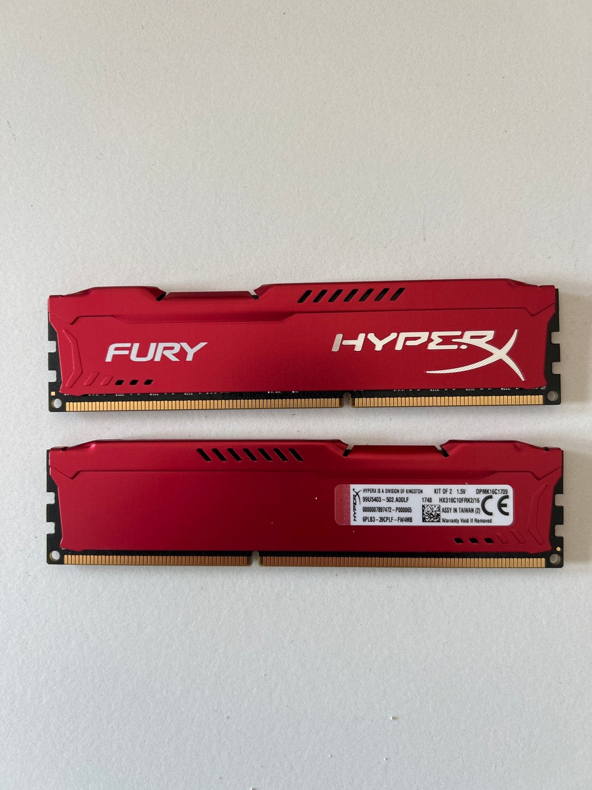 HyperX Fury 16GB DDR3 RAM Geheugen (2x8GB) - Rood, Computers en Software, Verzenden, DDR3, Zo goed als nieuw, Desktop